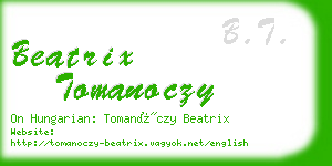 beatrix tomanoczy business card